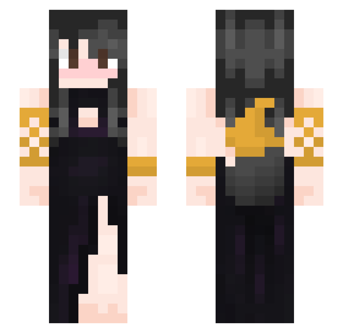 NootmareSans101 Minecraft skin, front and back view