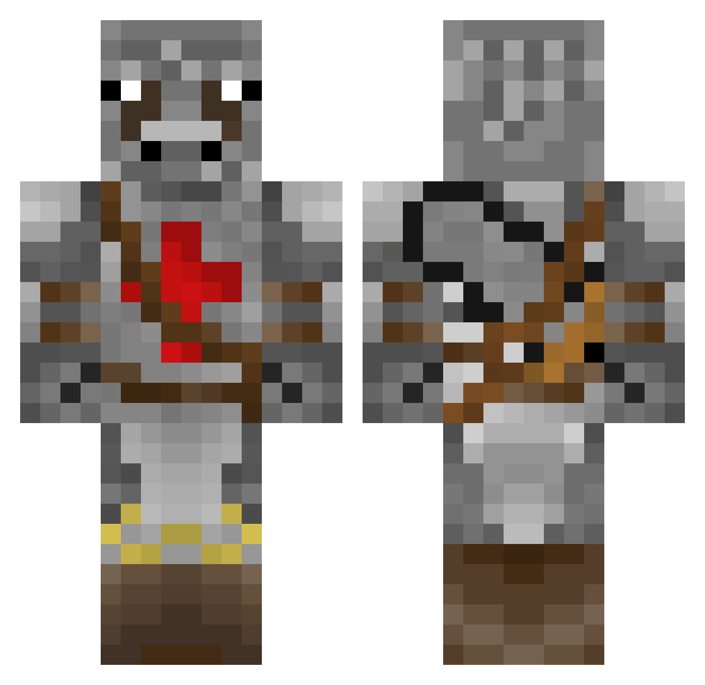 skne Minecraft skin, front and back view