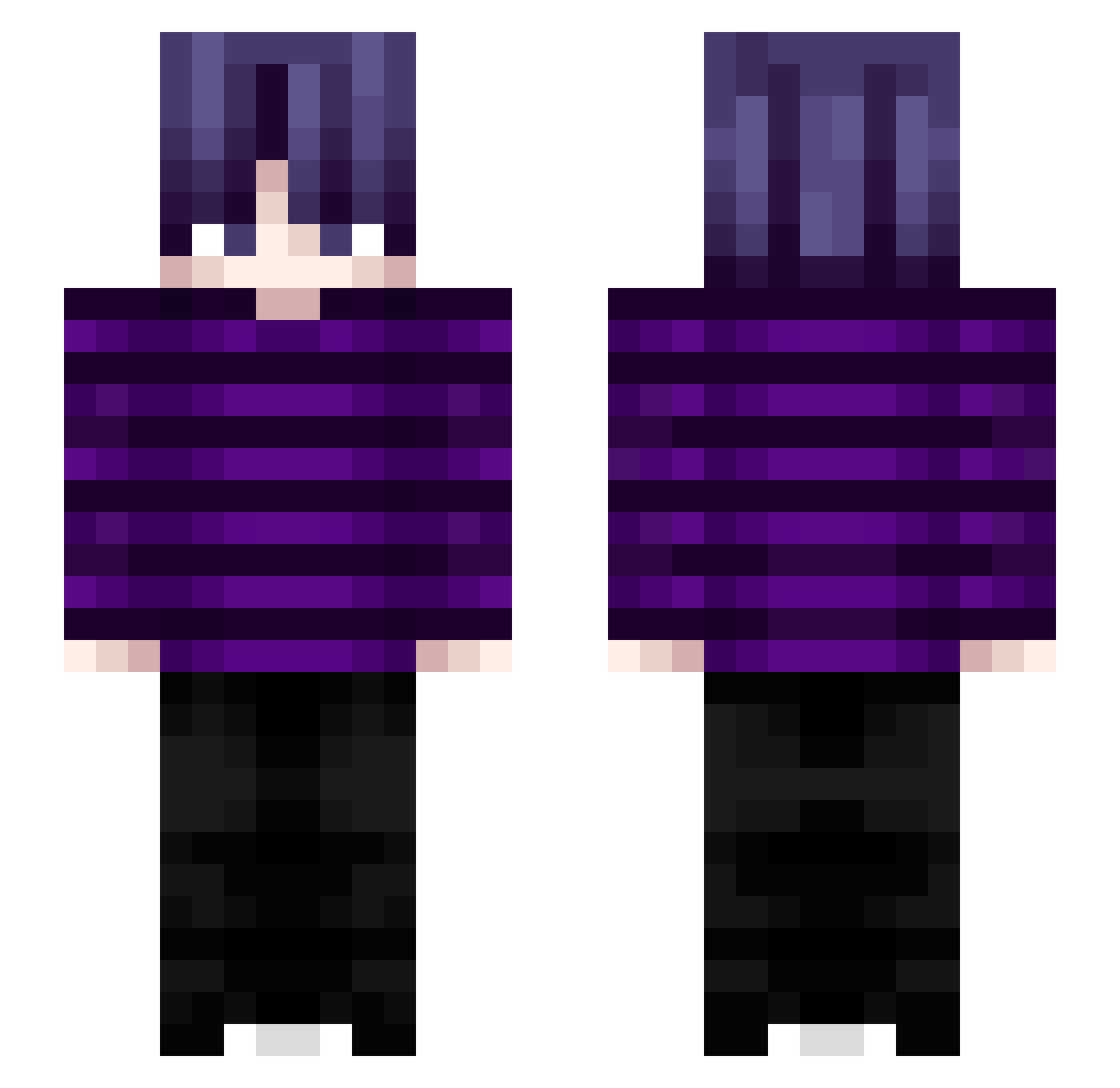 __P1NE Minecraft skin, front and back view