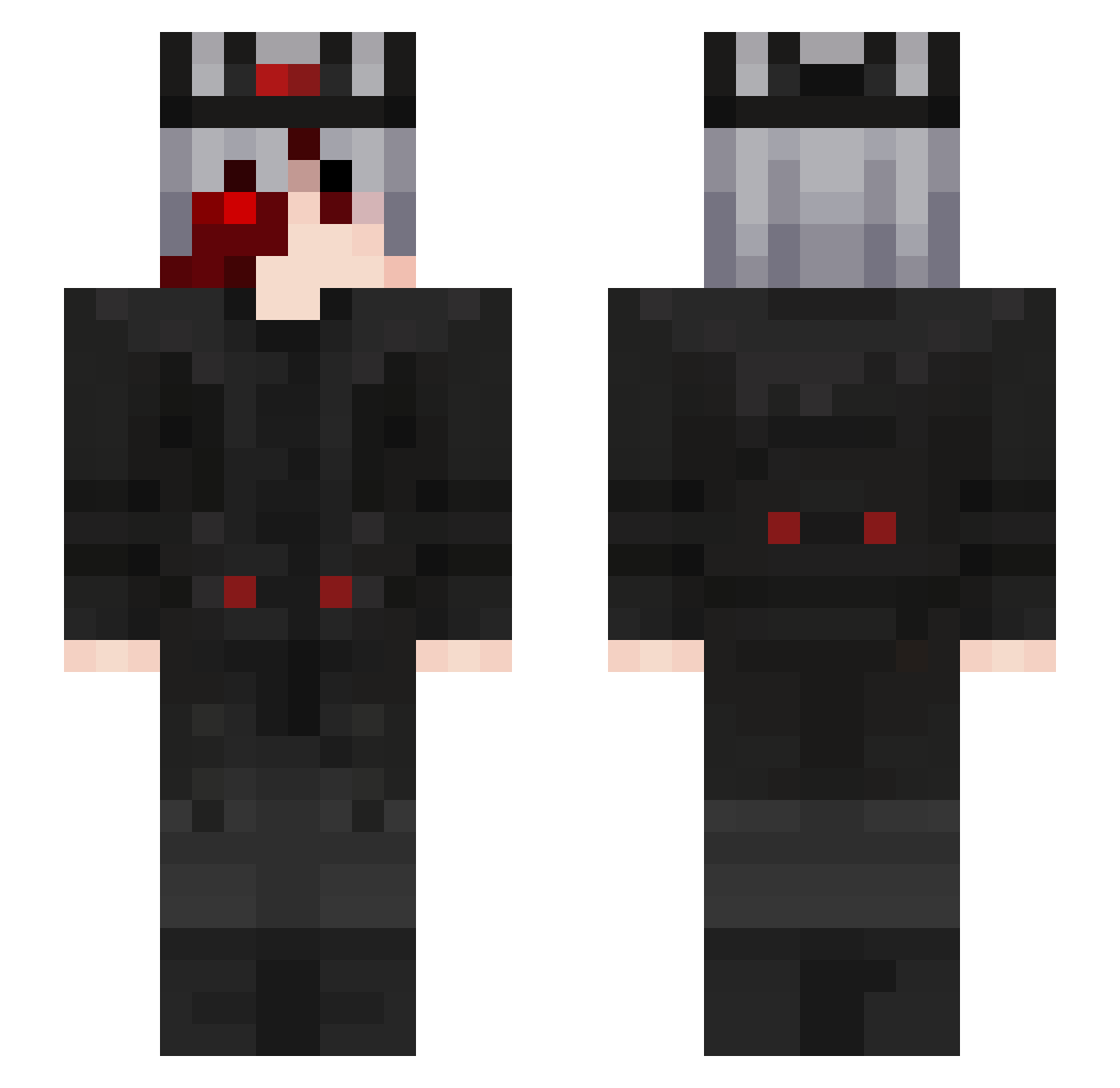 purple_aim Minecraft skin, front and back view