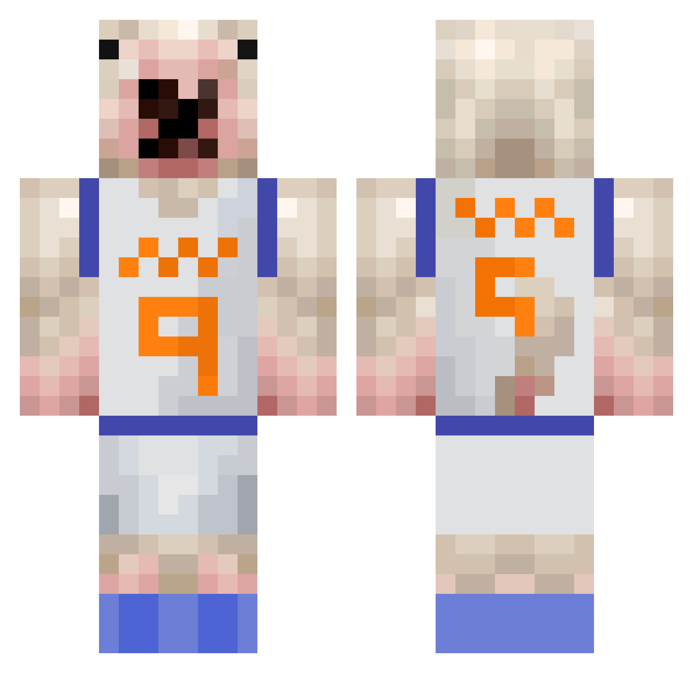 WalterInBard Minecraft skin, front and back view