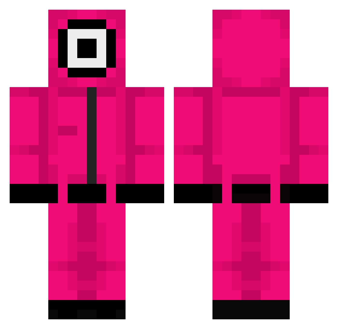 Bolshevik27 Minecraft skin, front and back view