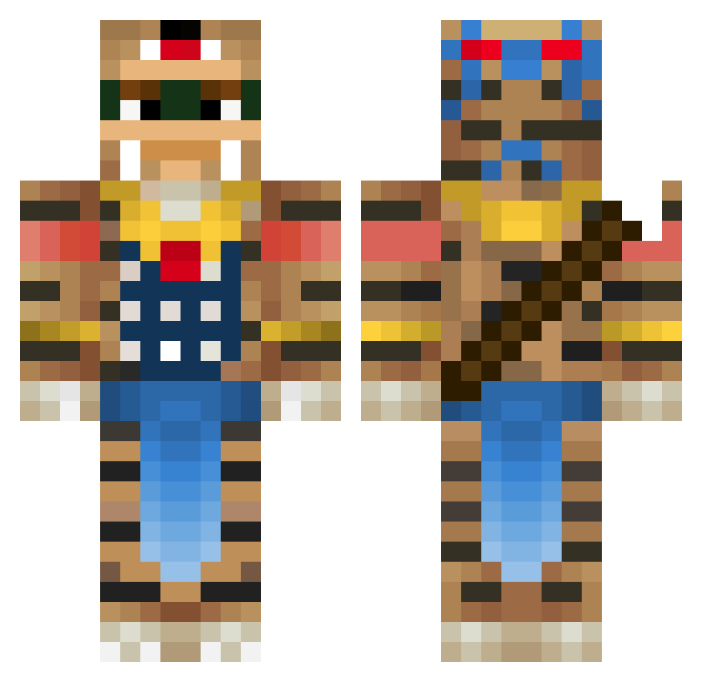 Tepanec Minecraft skin, front and back view