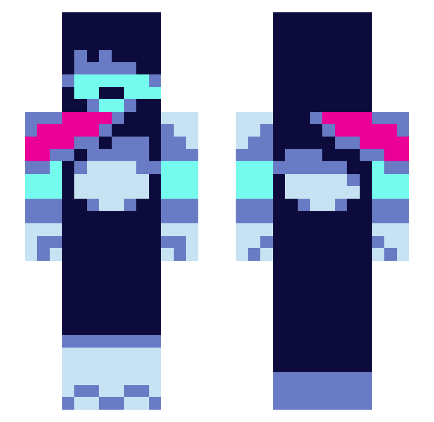 MacaroniNGames Minecraft skin, front and back view