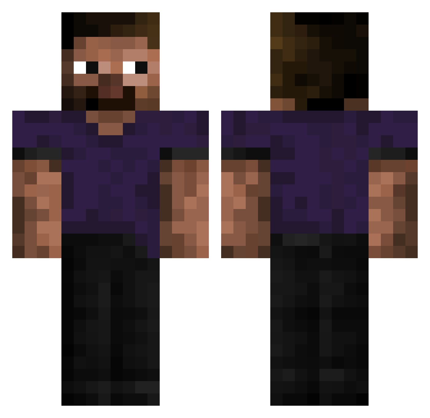 RiceMusubi Minecraft skin, front and back view