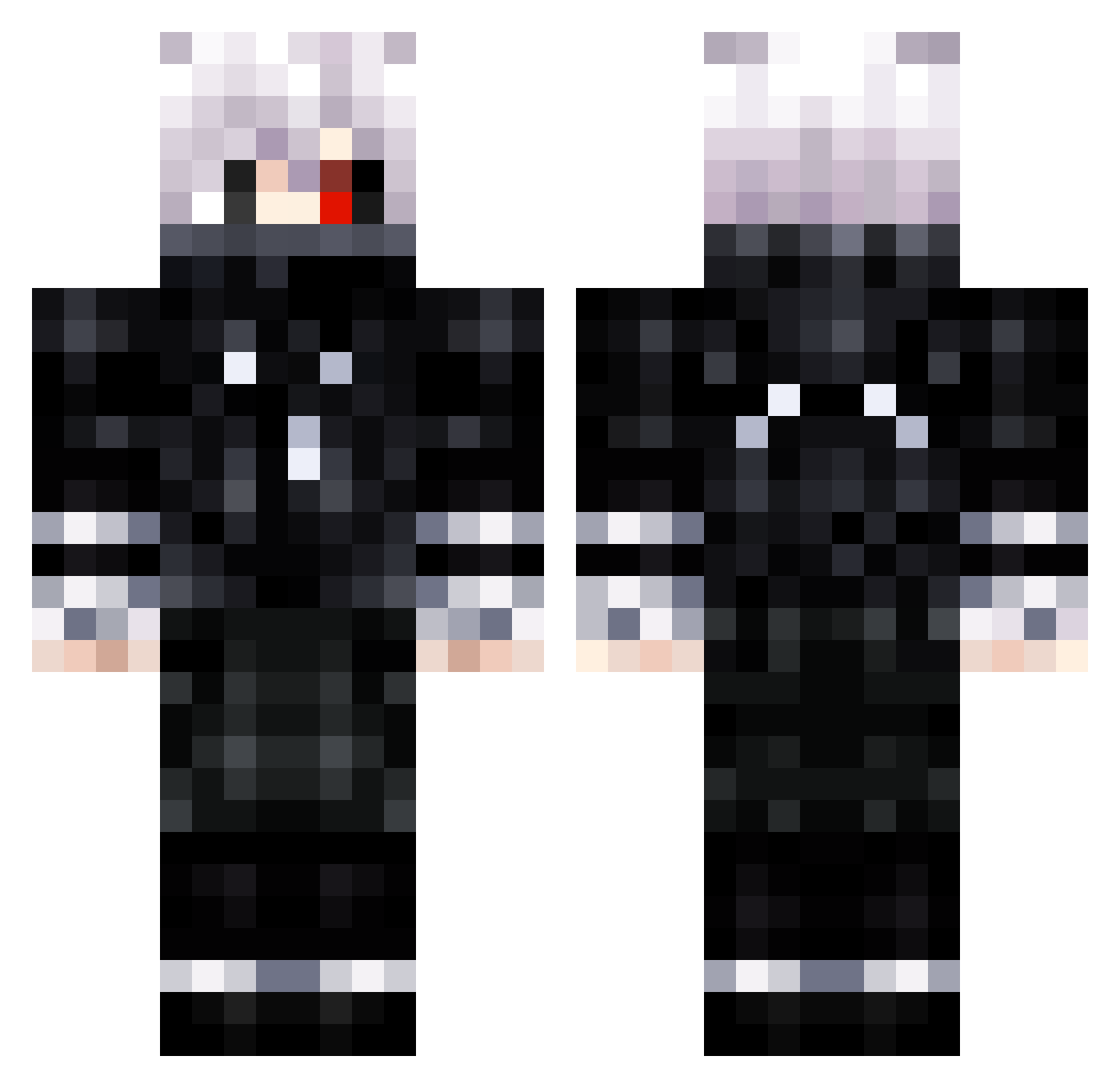 az0dikk Minecraft skin, front and back view