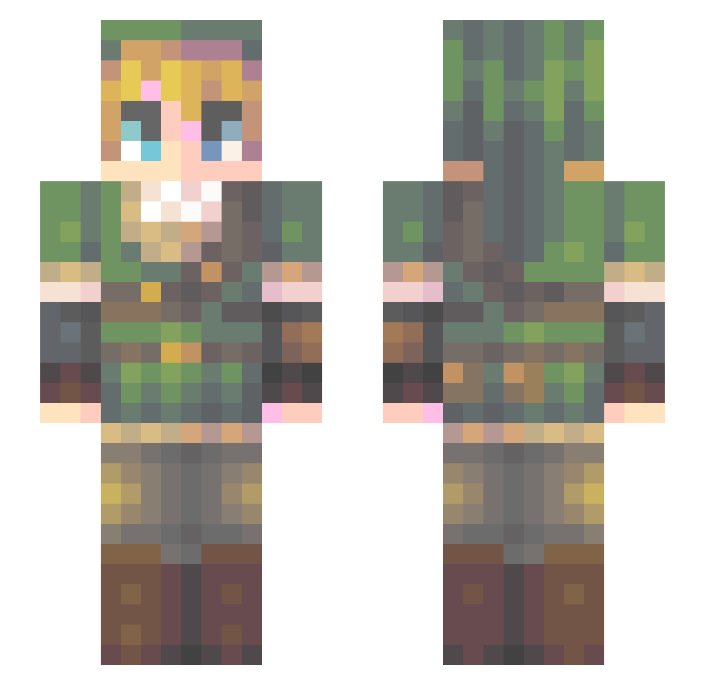 mezzo22 Minecraft skin, front and back view