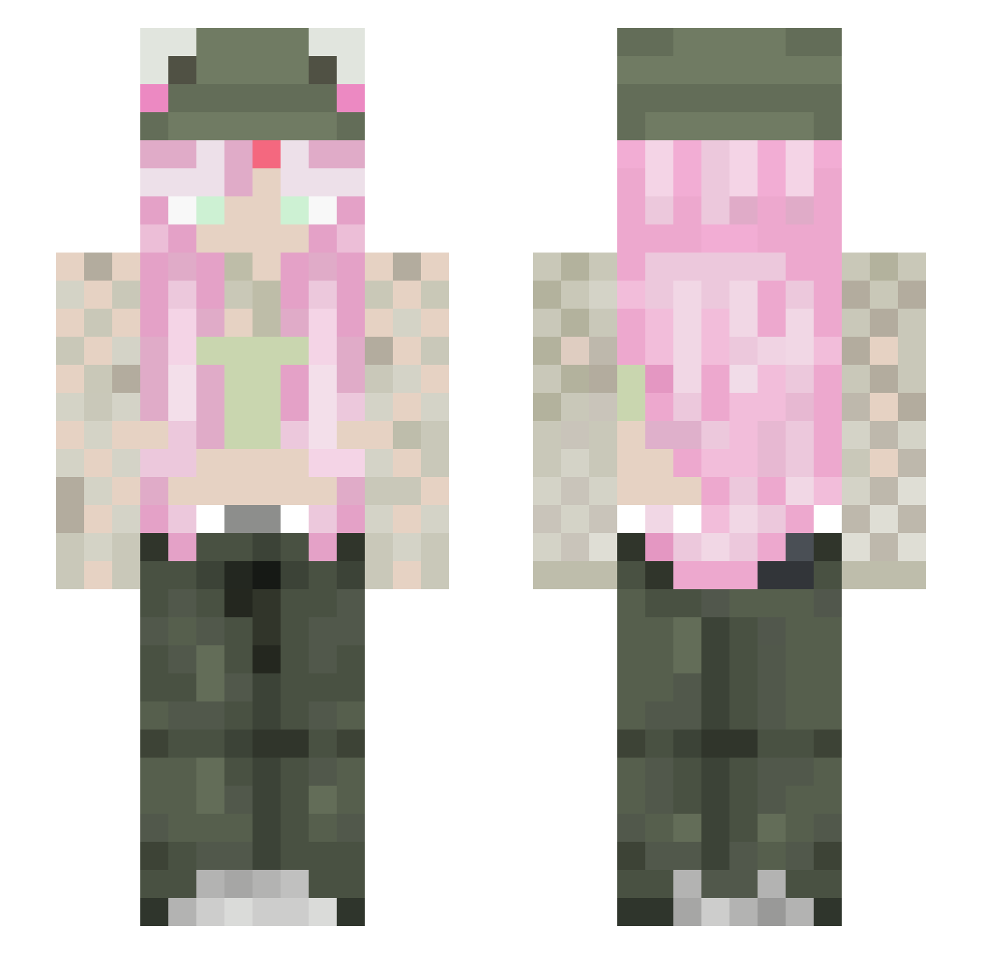 SammySev Minecraft skin, front and back view