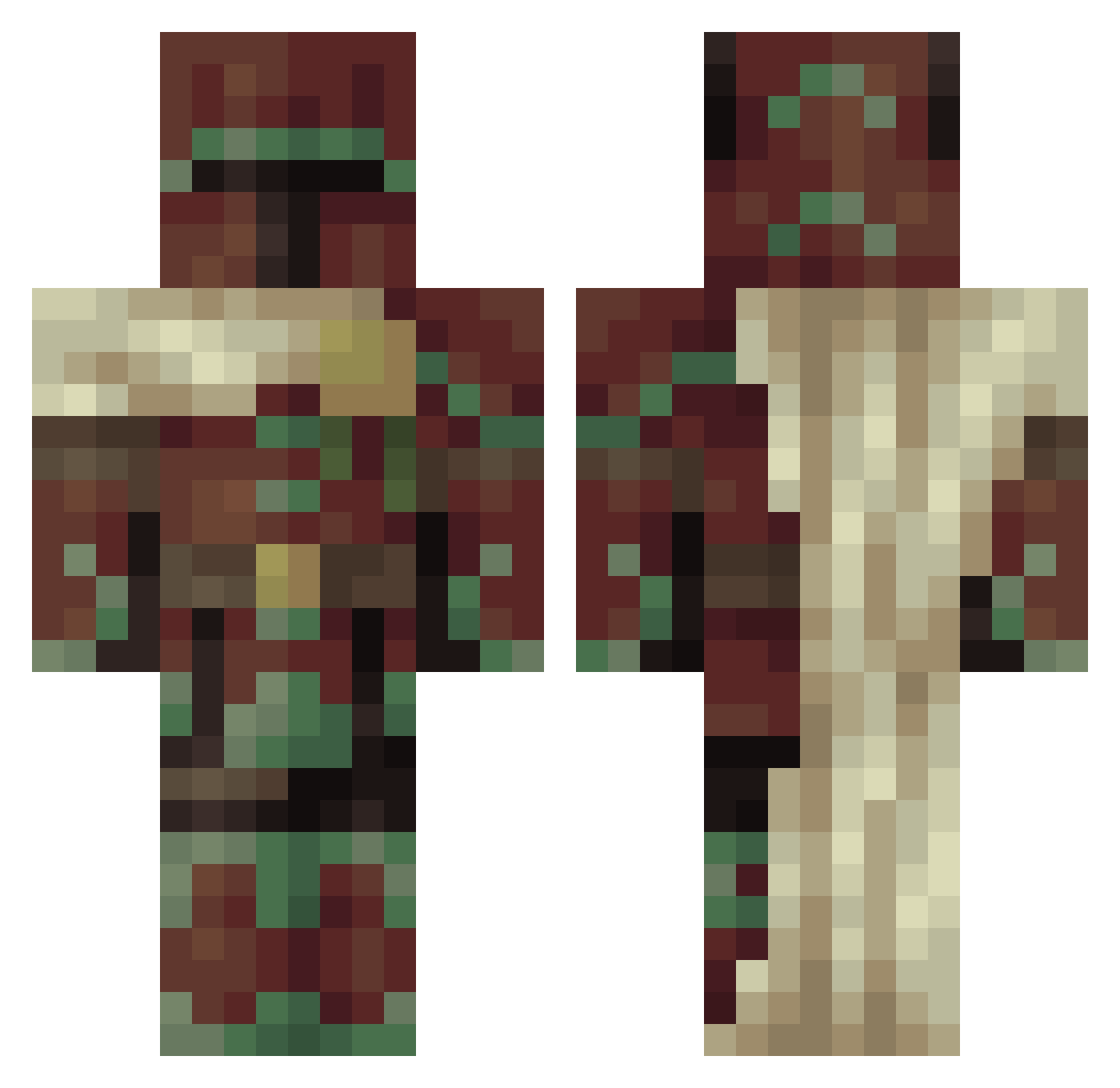 ConnieTaurus Minecraft skin, front and back view