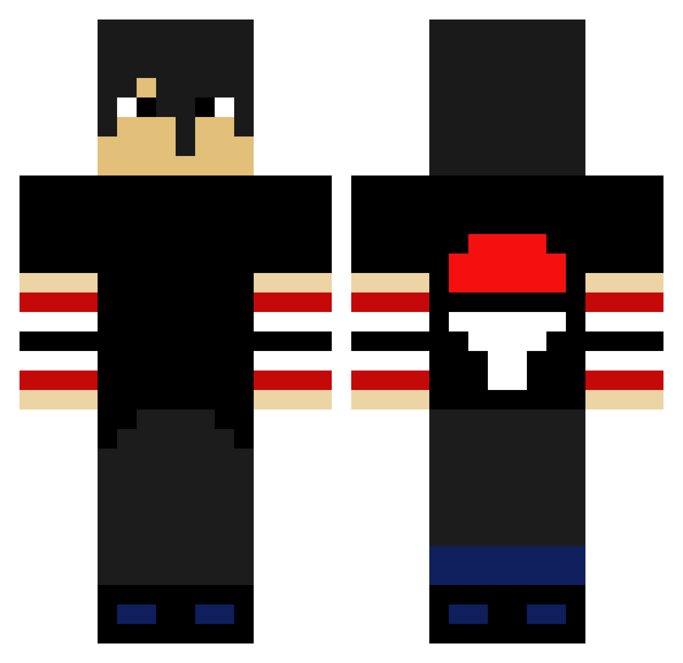TapPaul Minecraft skin, front and back view