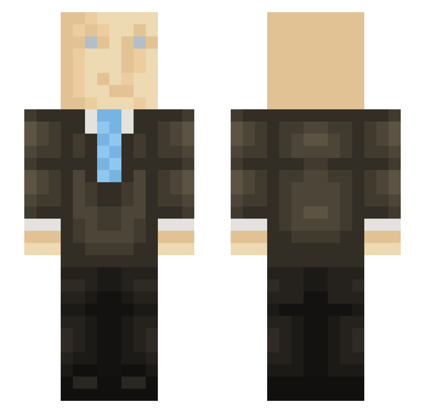 Tom_F Minecraft skin, front and back view
