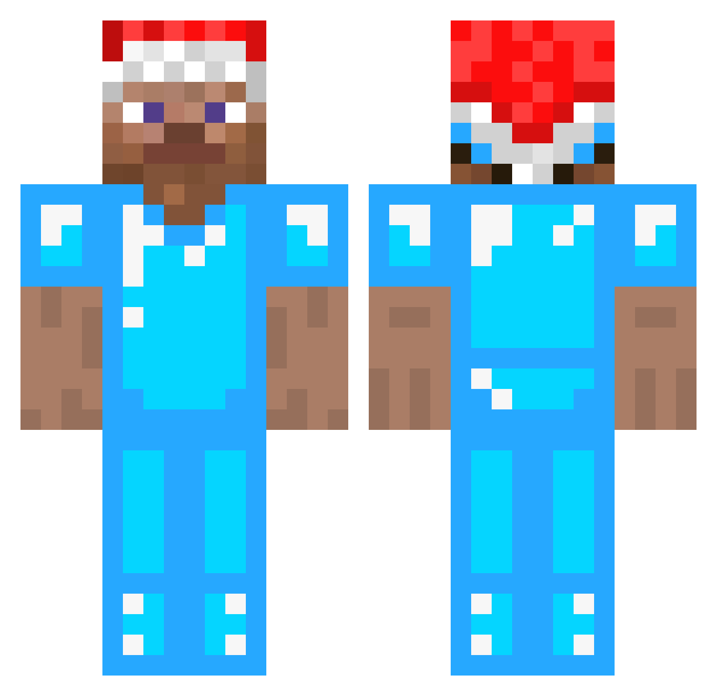 _Full_Diamond Minecraft skin, front and back view