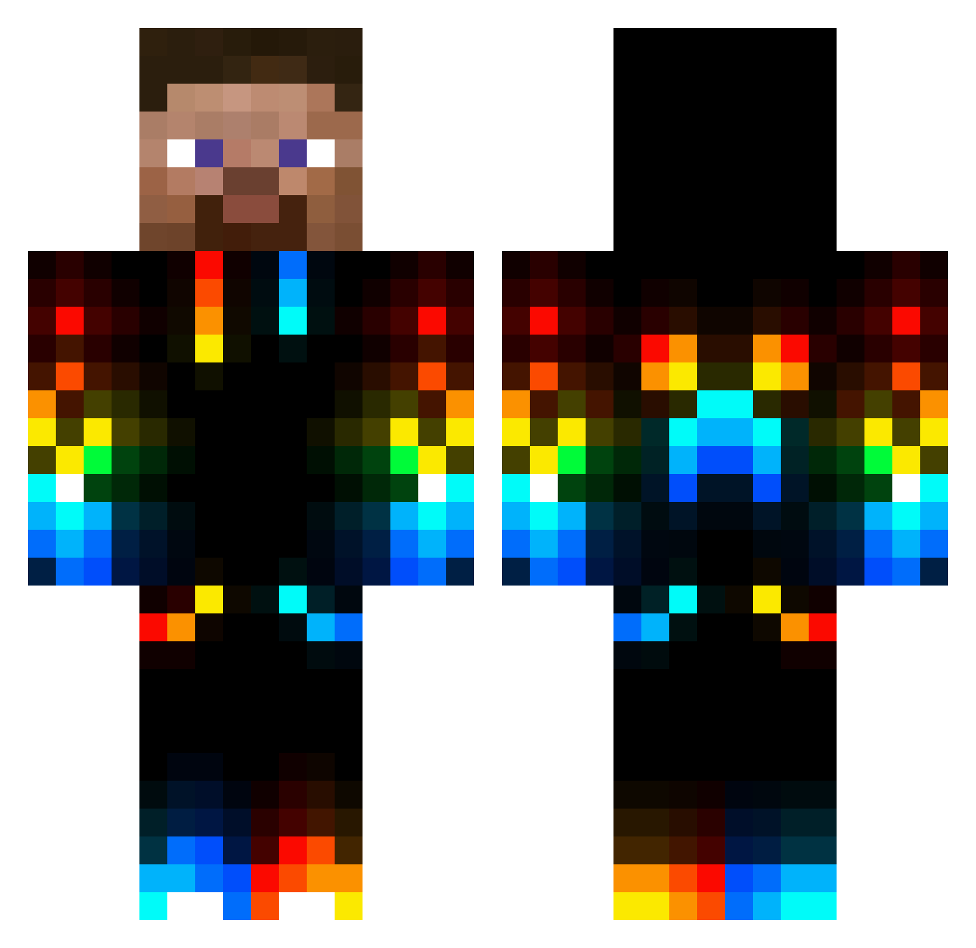 schlaim Minecraft skin, front and back view