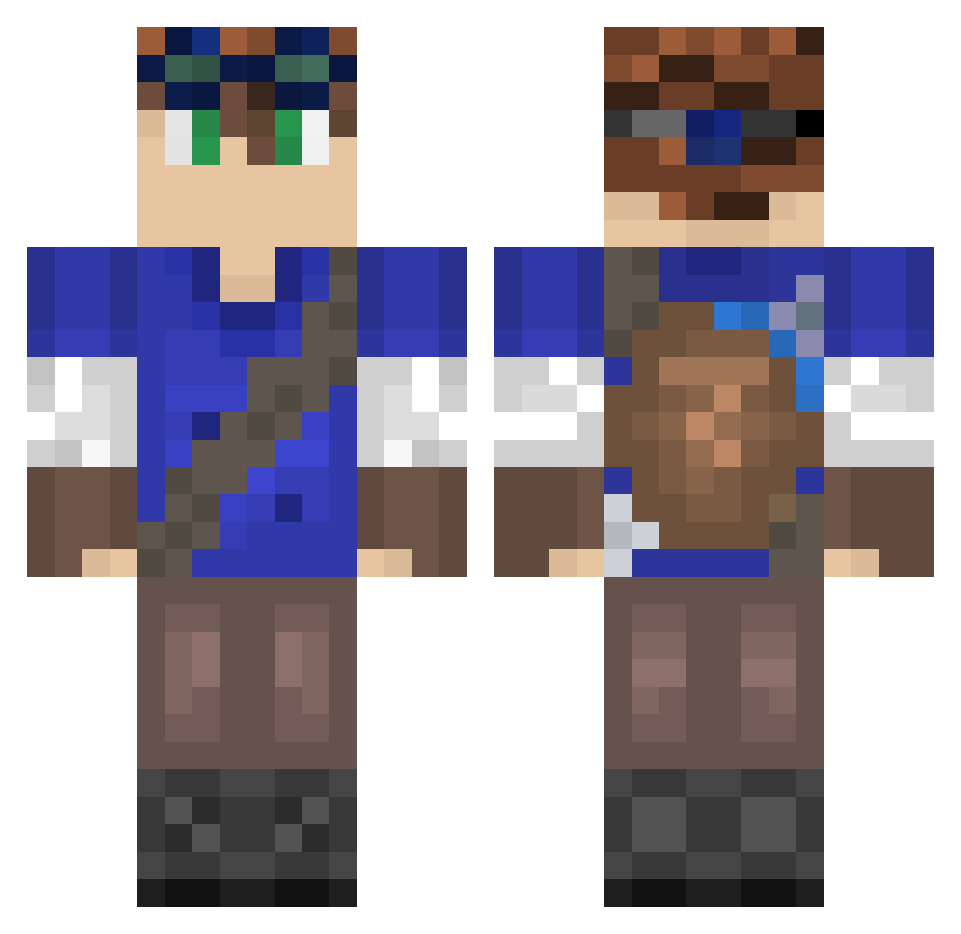 SeaLevel Minecraft skin, front and back view