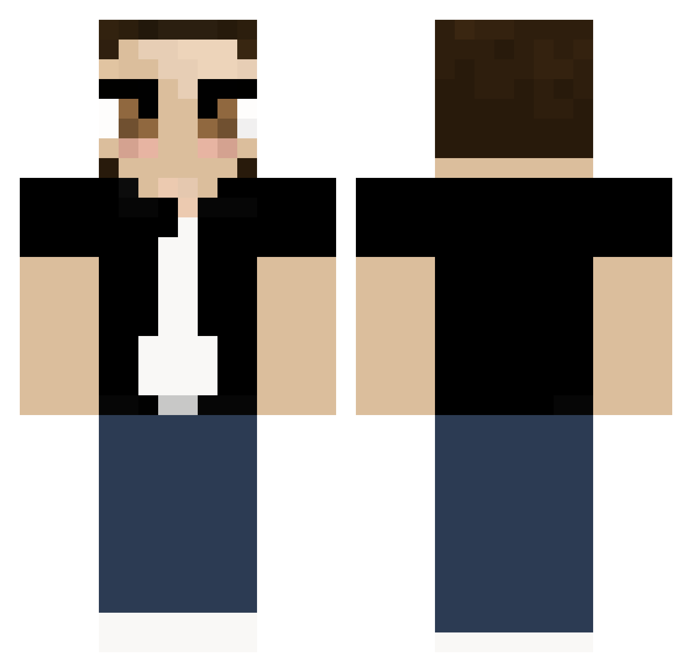 Stinkbird Minecraft skin, front and back view