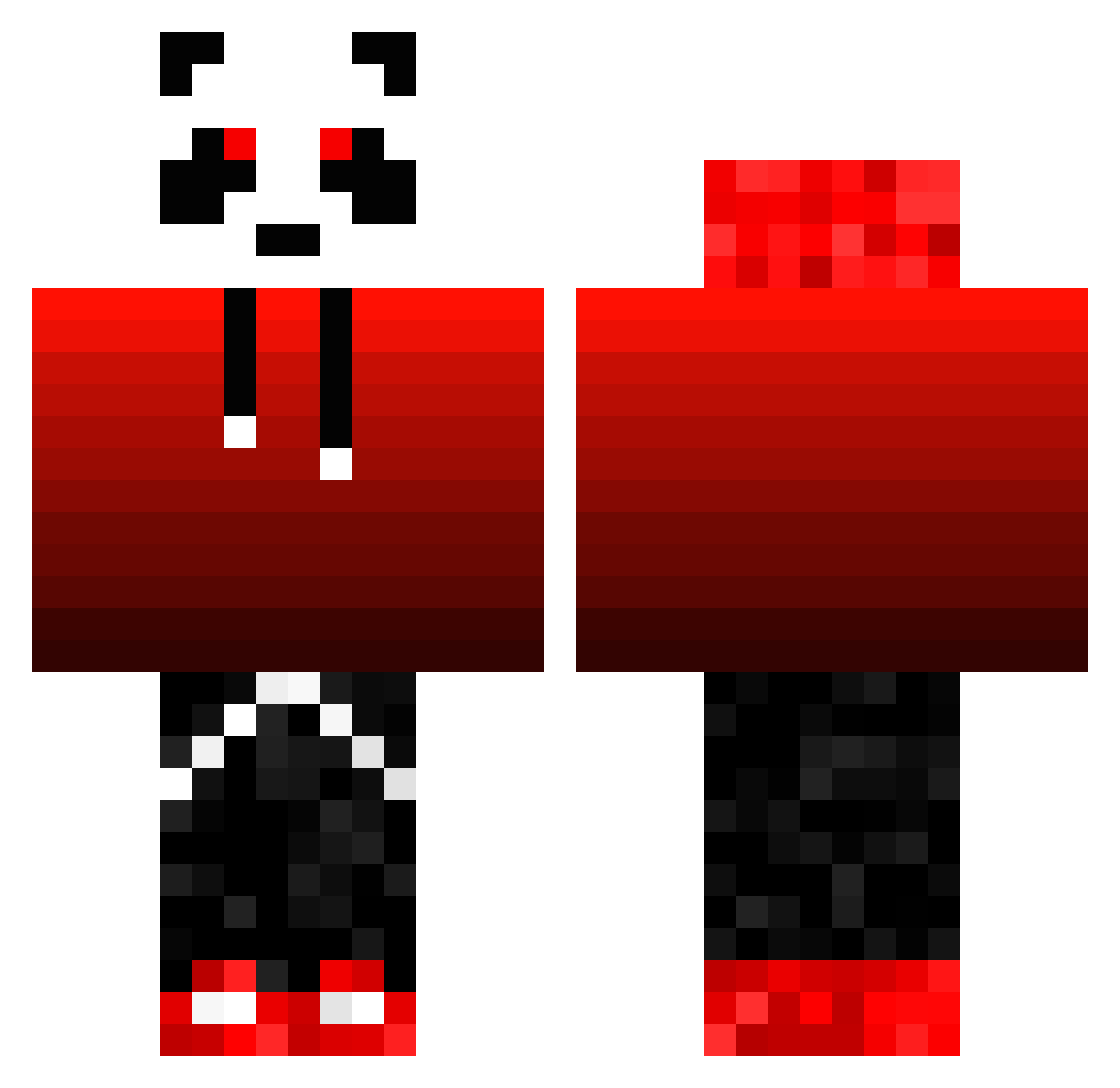 TENCHI156 Minecraft skin, front and back view
