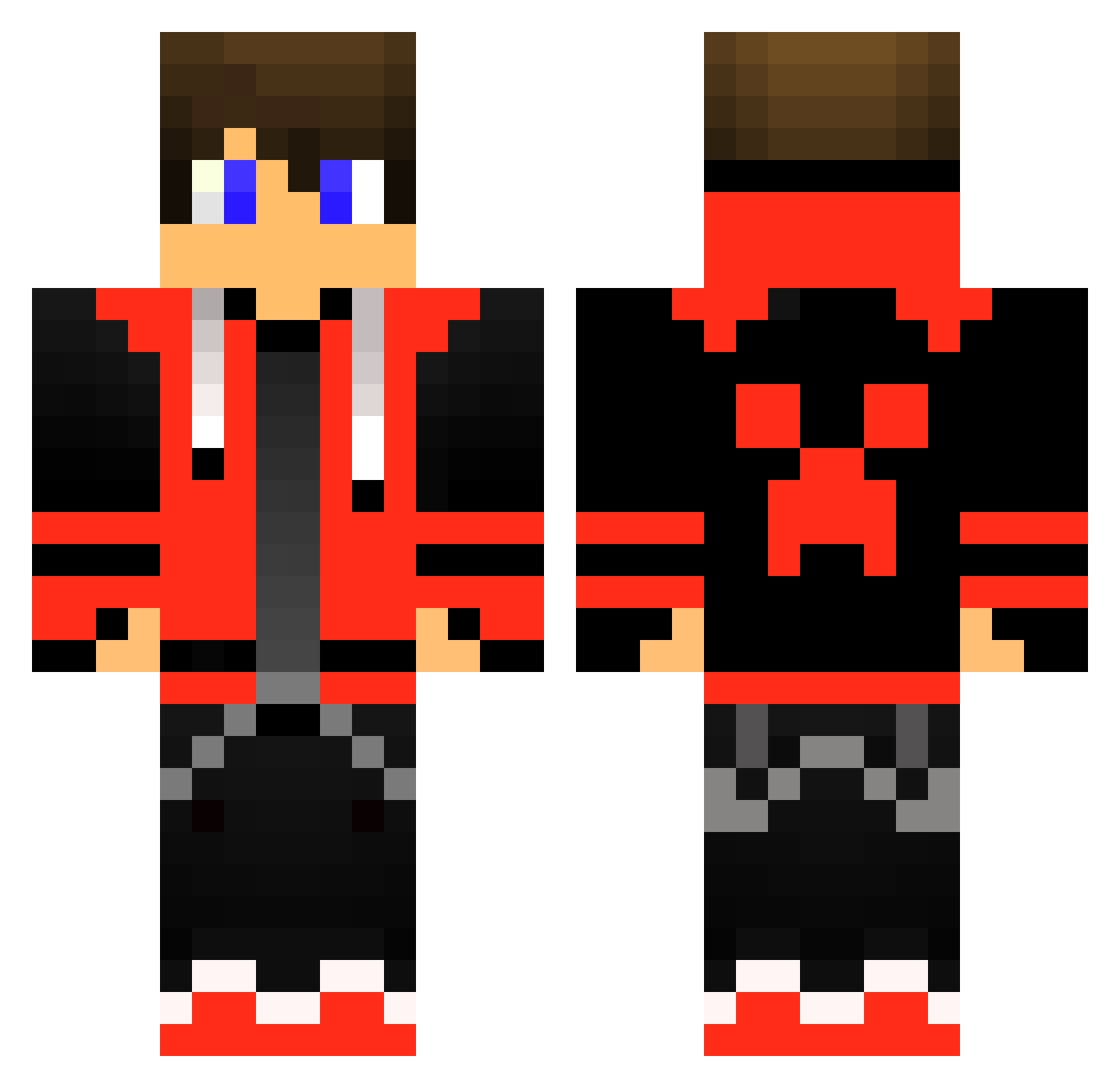 ZootAk Minecraft skin, front and back view