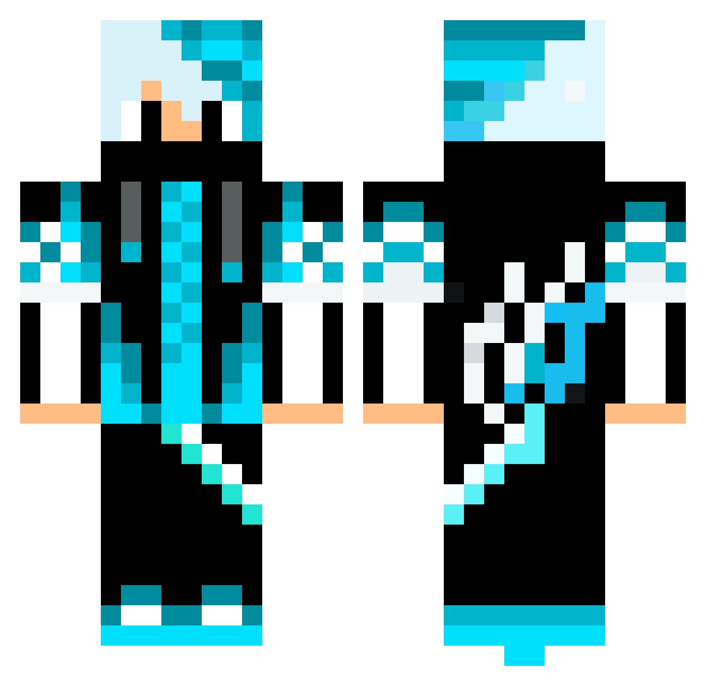SQXH Minecraft skin, front and back view