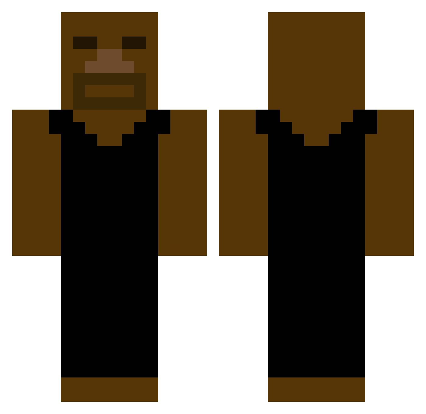thikies Minecraft skin, front and back view