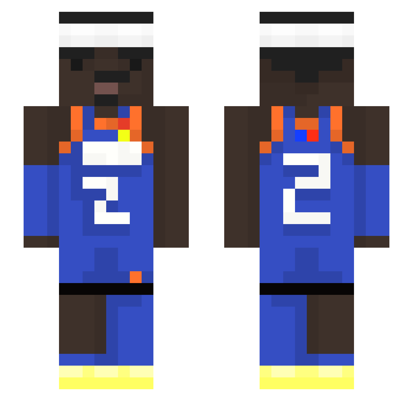 bbm0ney Minecraft skin, front and back view