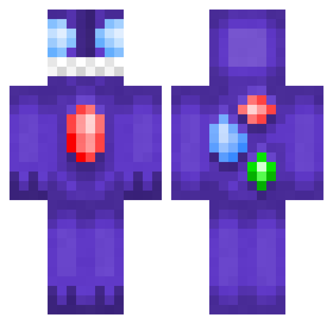 Bricki3 Minecraft skin, front and back view