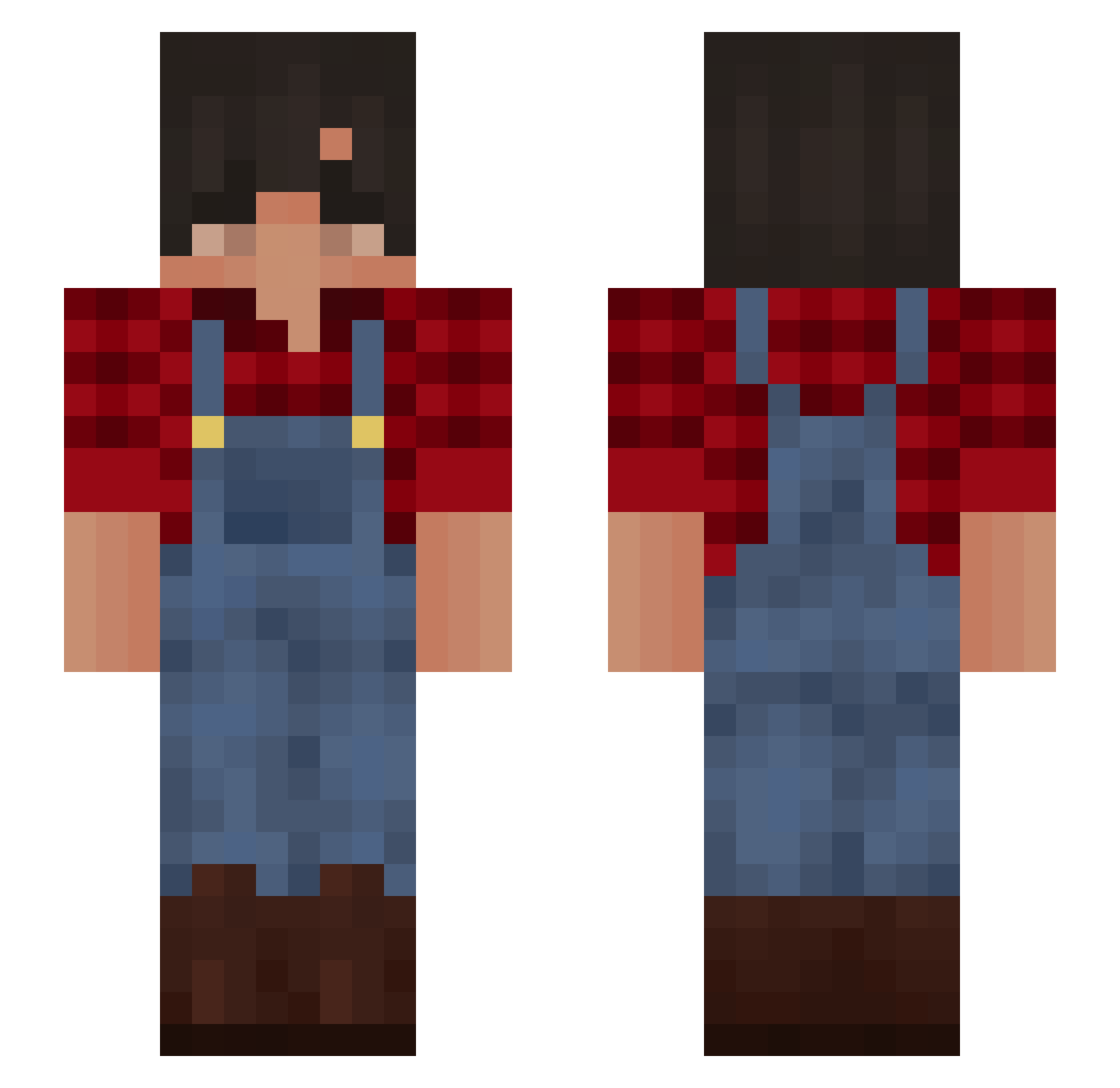 habituates Minecraft skin, front and back view
