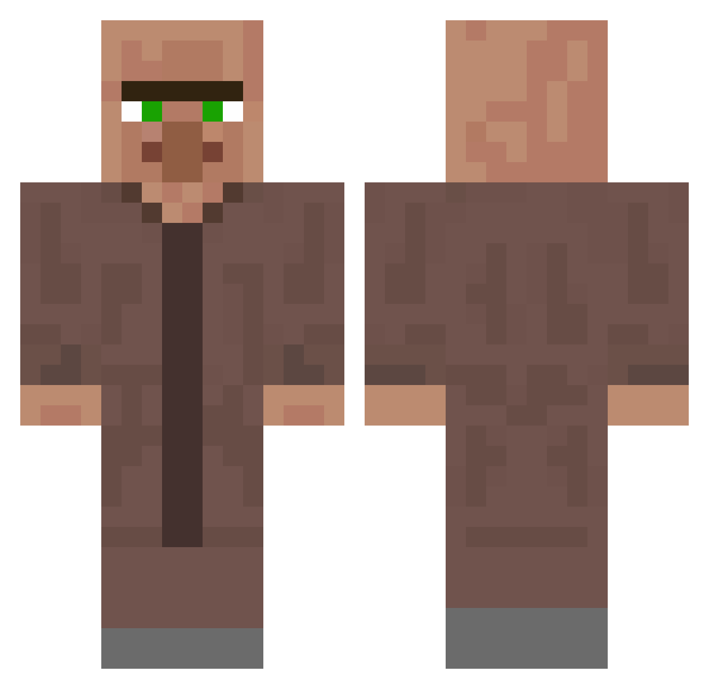 Toastbrot377_ Minecraft skin, front and back view