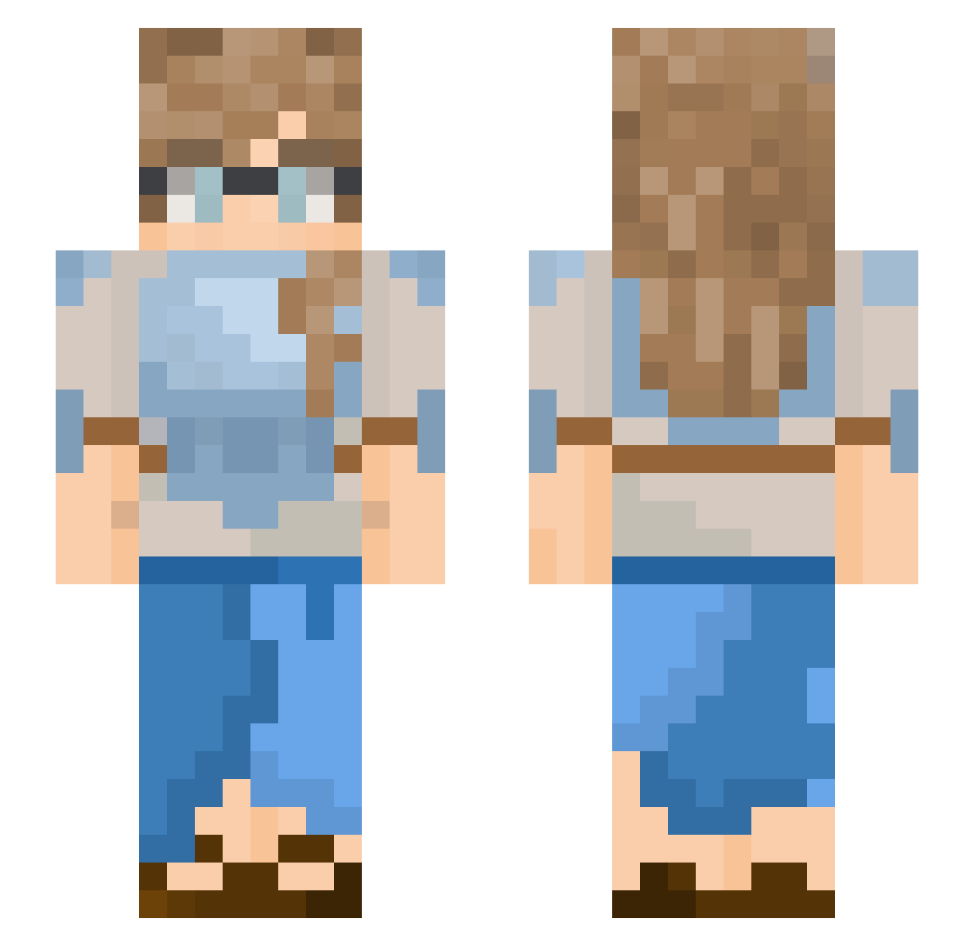 Xolrobo Minecraft skin, front and back view