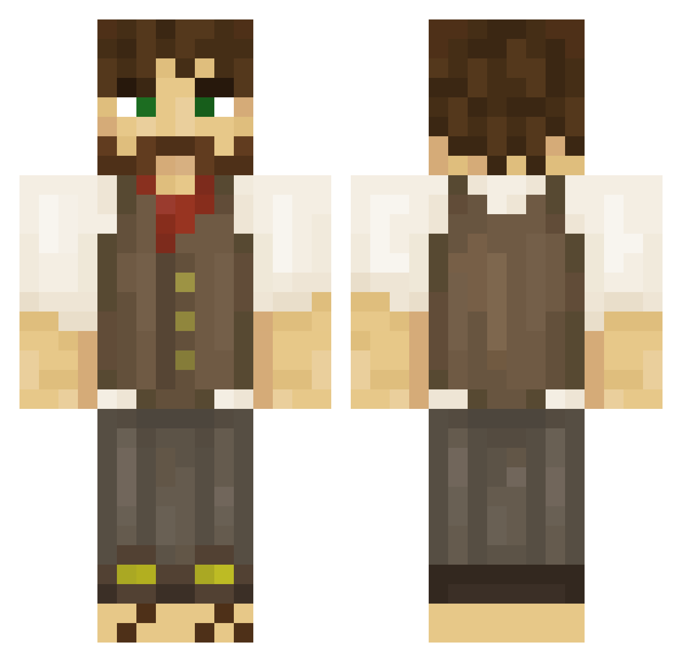 thudism Minecraft skin, front and back view