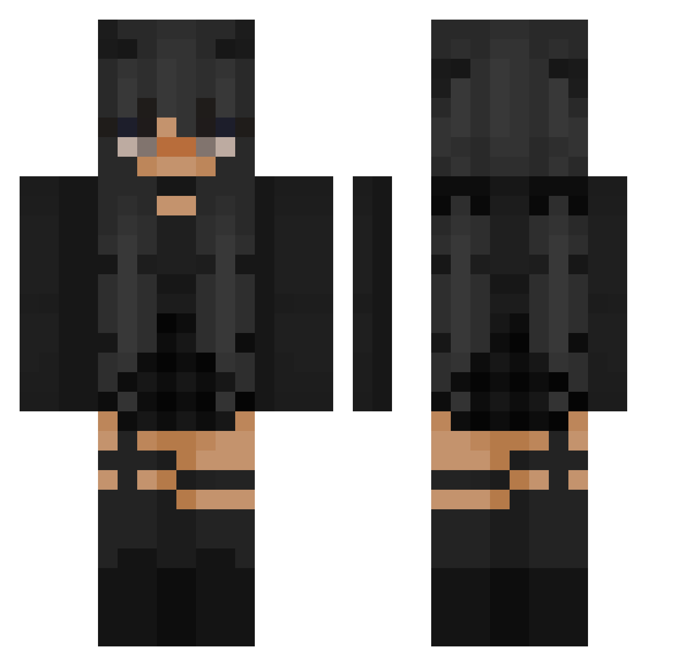 Tieys Minecraft skin, front and back view