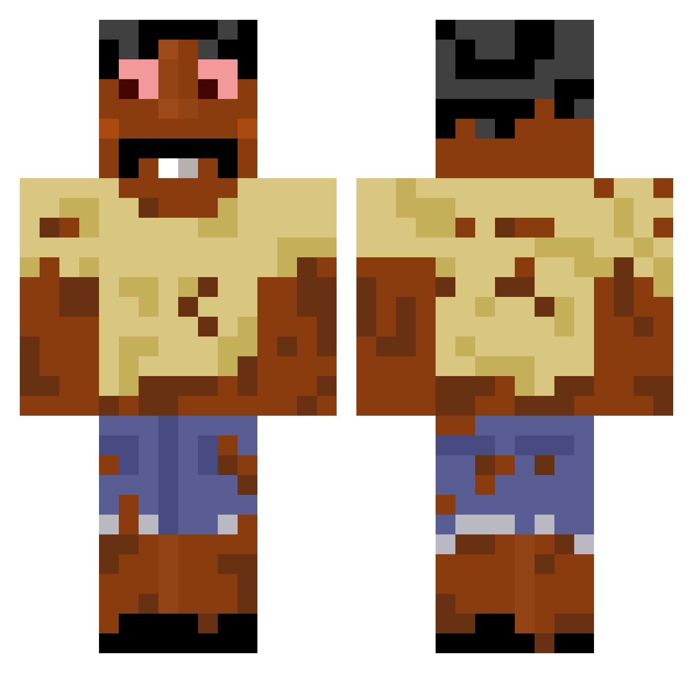 V8_U Minecraft skin, front and back view