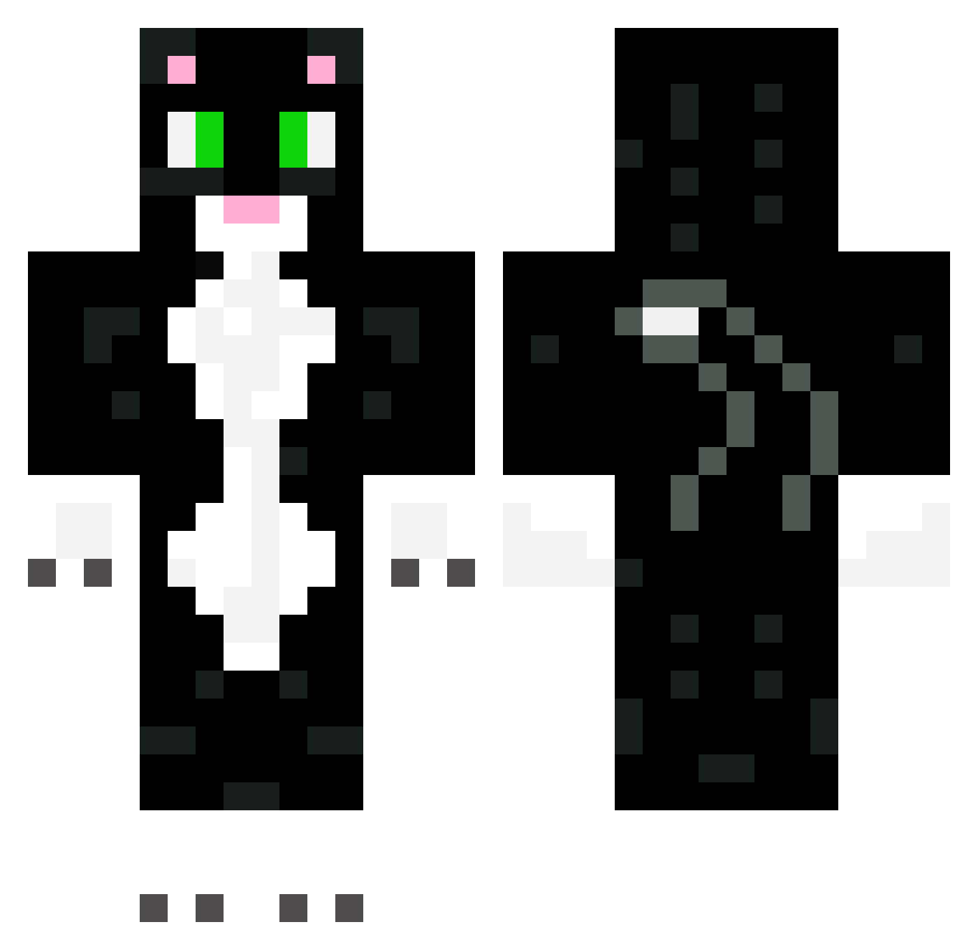 Unselfish Minecraft skin, front and back view