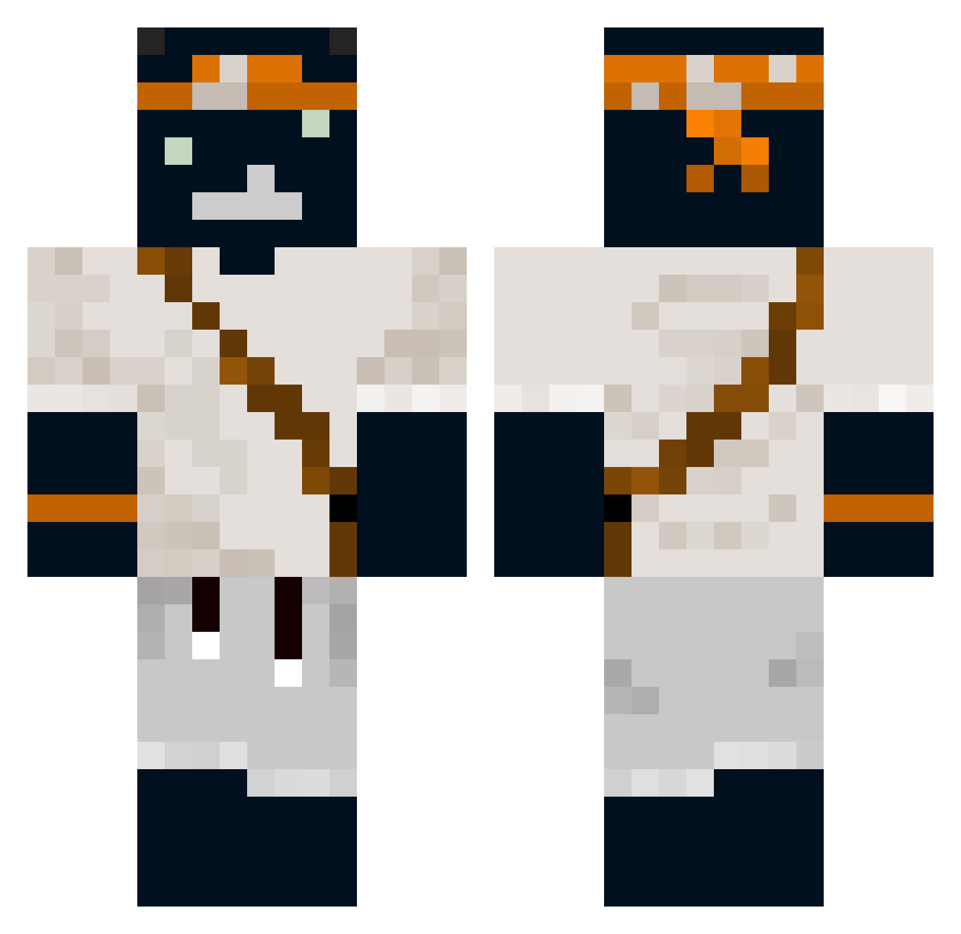 KasterQ8 Minecraft skin, front and back view