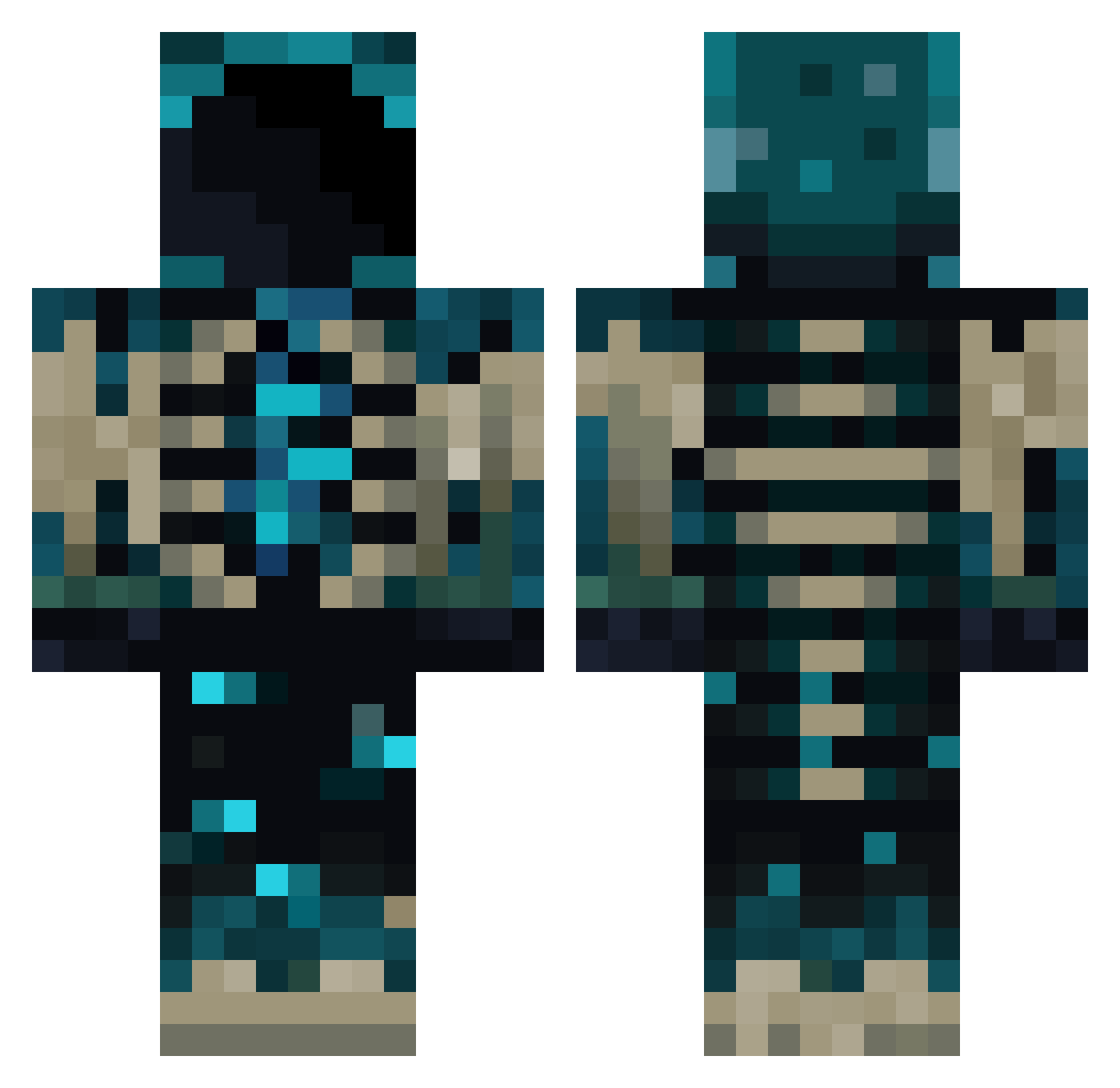 Sn0wlly Minecraft skin, front and back view