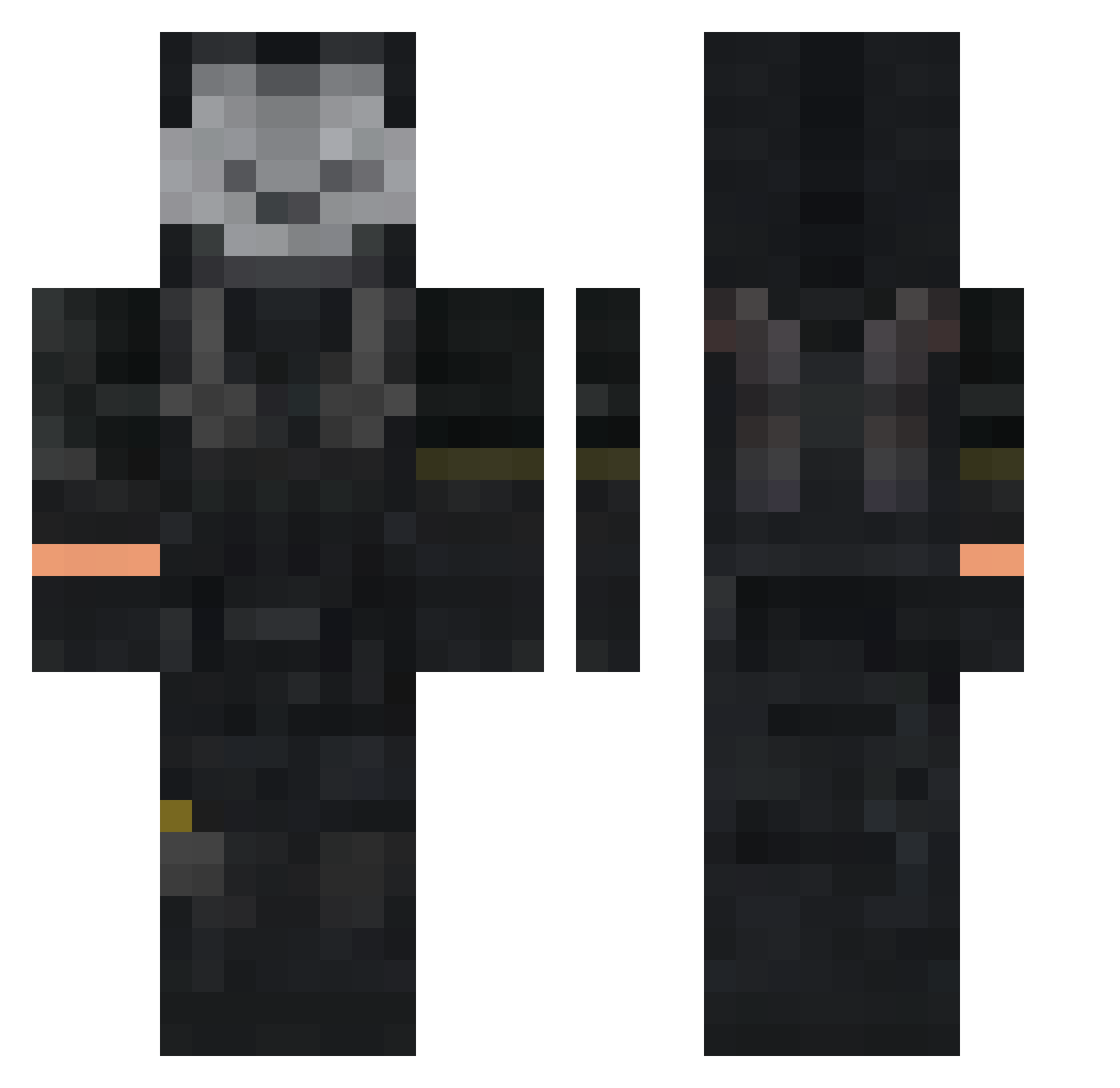 Nagster1016 Minecraft skin, front and back view