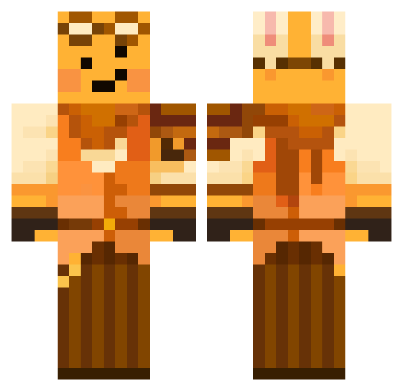 McChudda Minecraft skin, front and back view