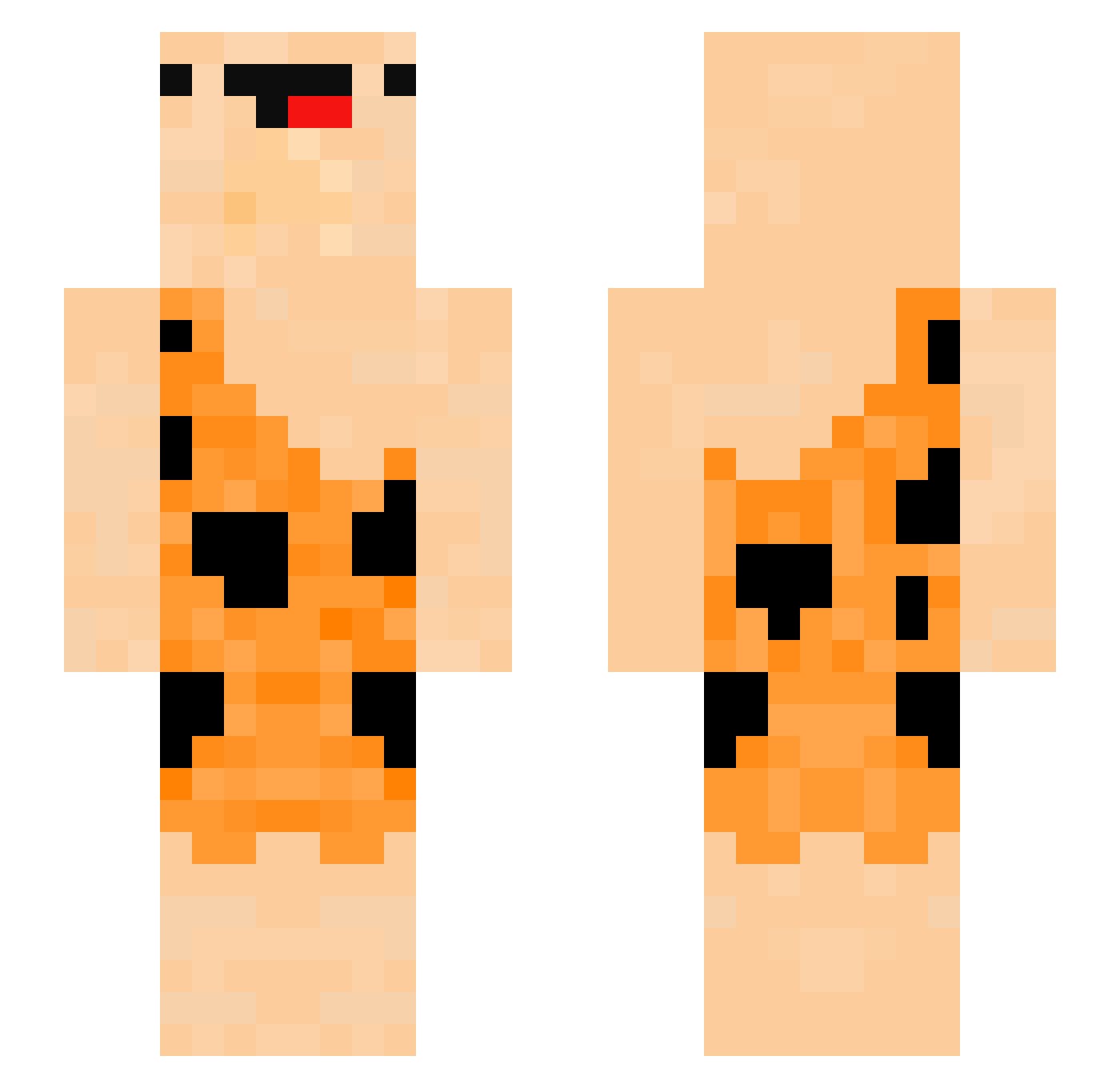 YTKampfkeks Minecraft skin, front and back view