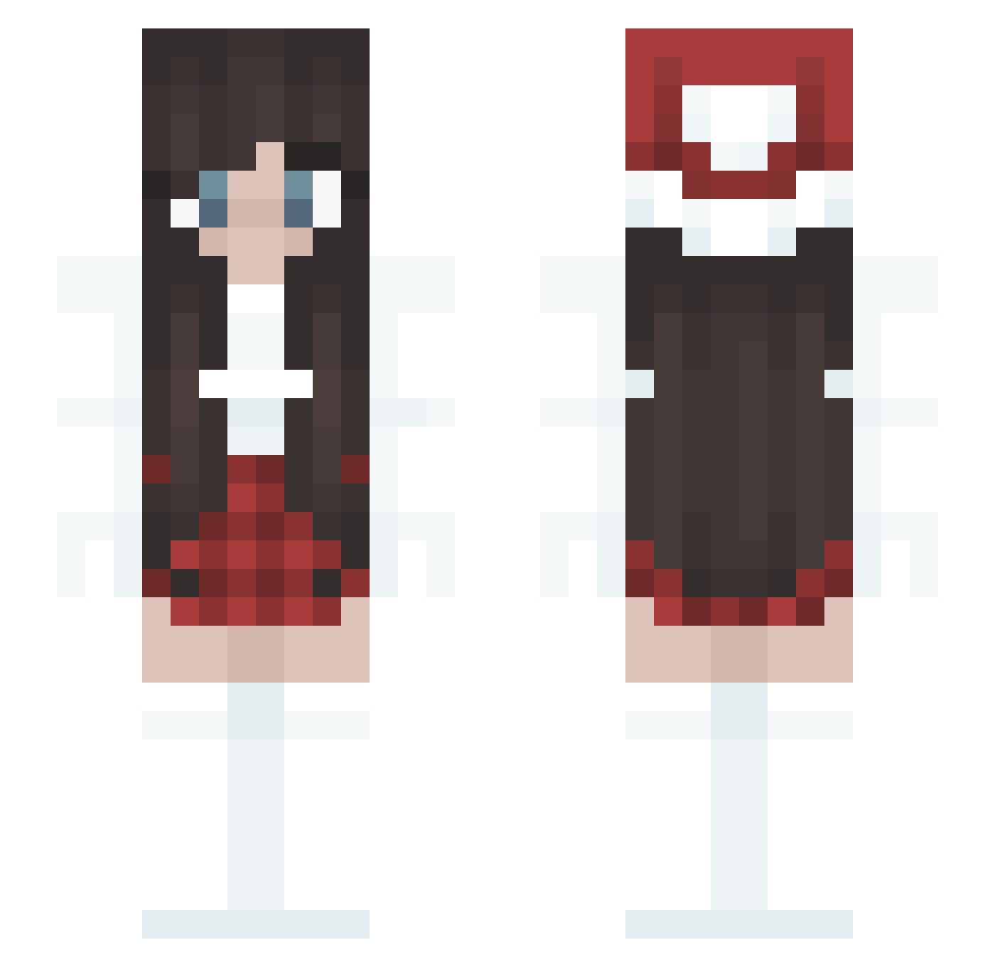 AaTox Minecraft skin, front and back view
