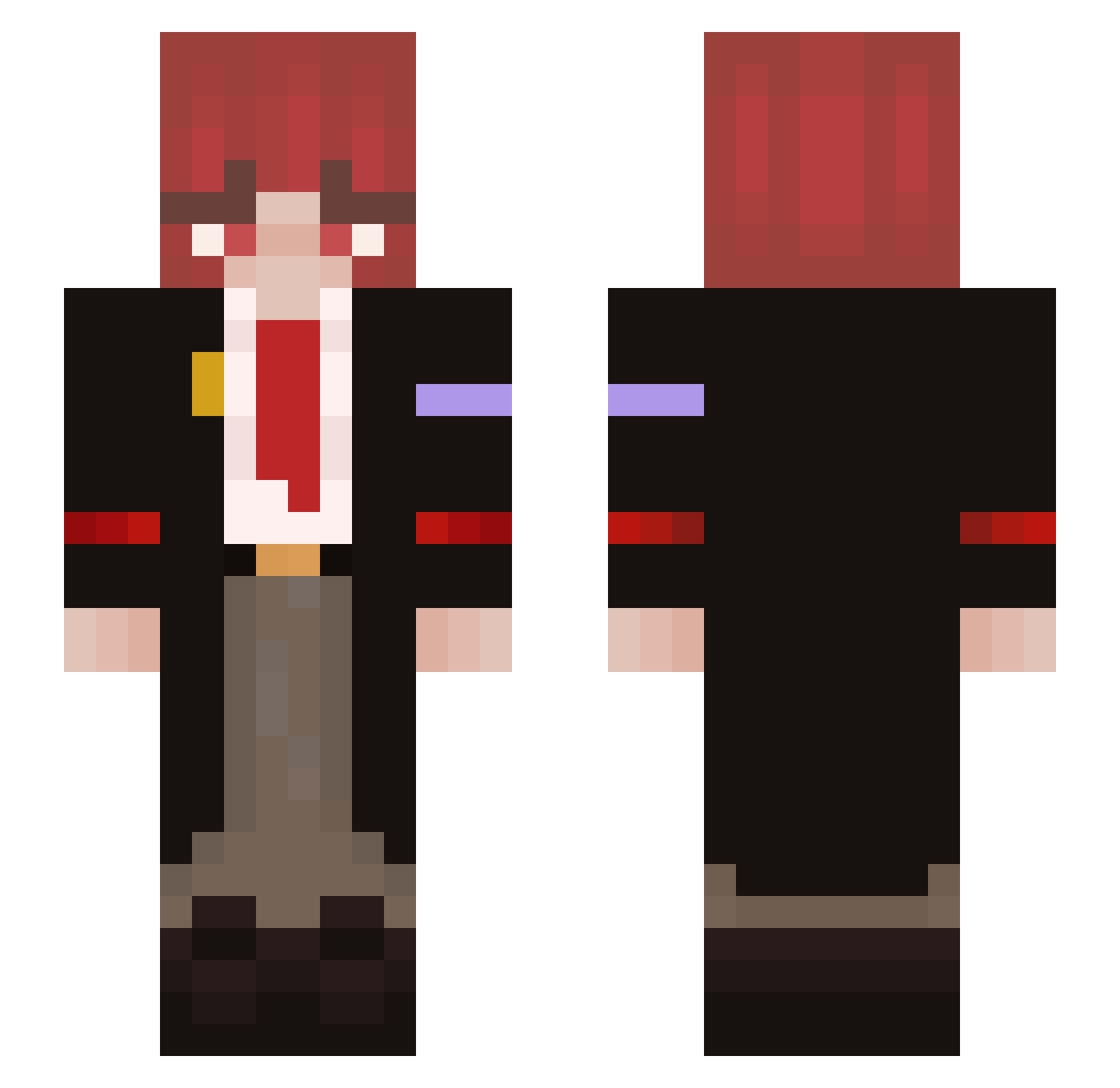 yandexx Minecraft skin, front and back view