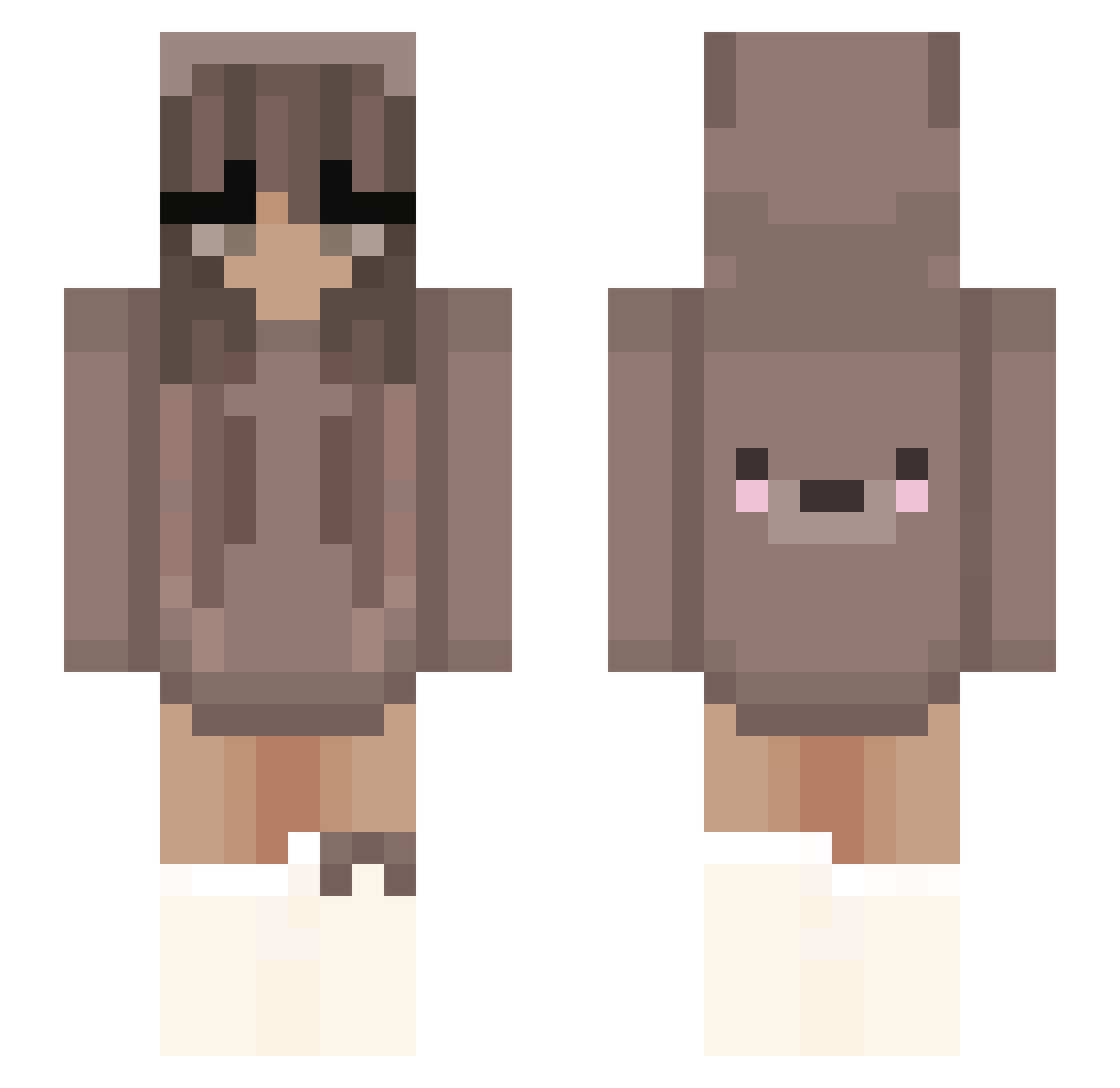 sympforu Minecraft skin, front and back view