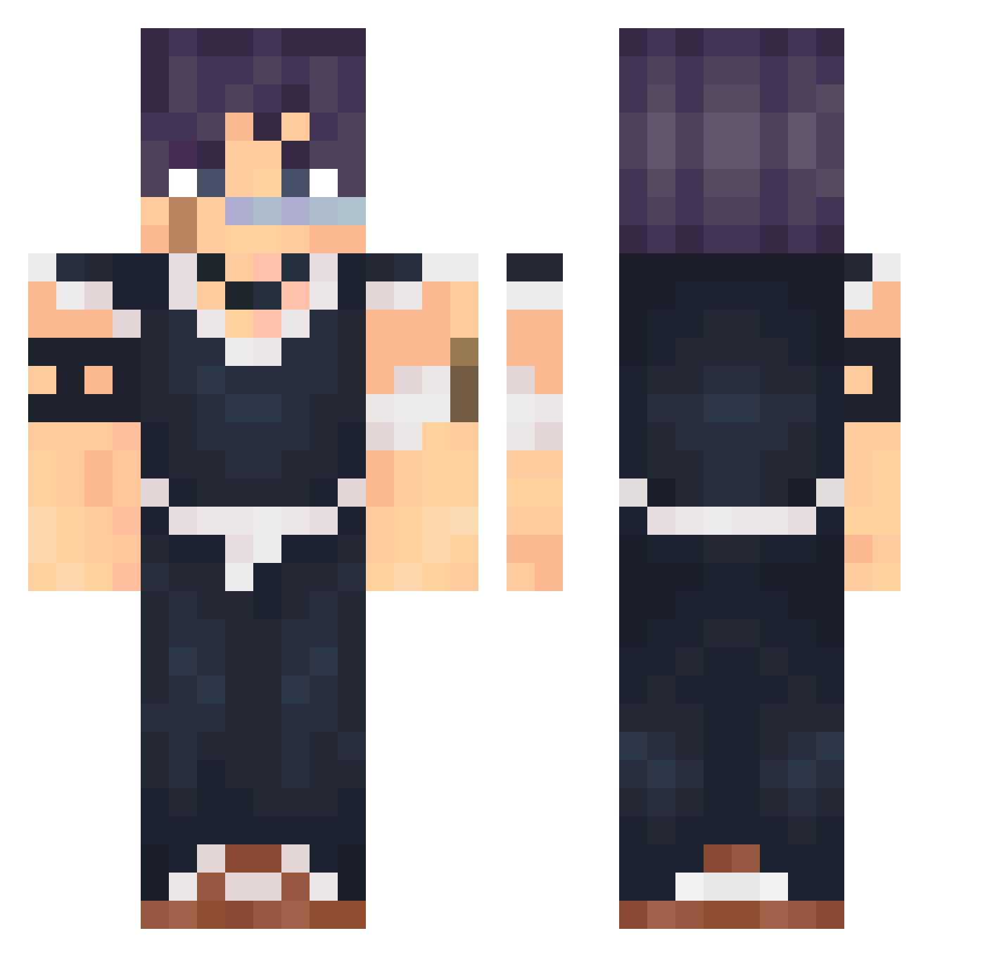 DrBeanMachine Minecraft skin, front and back view
