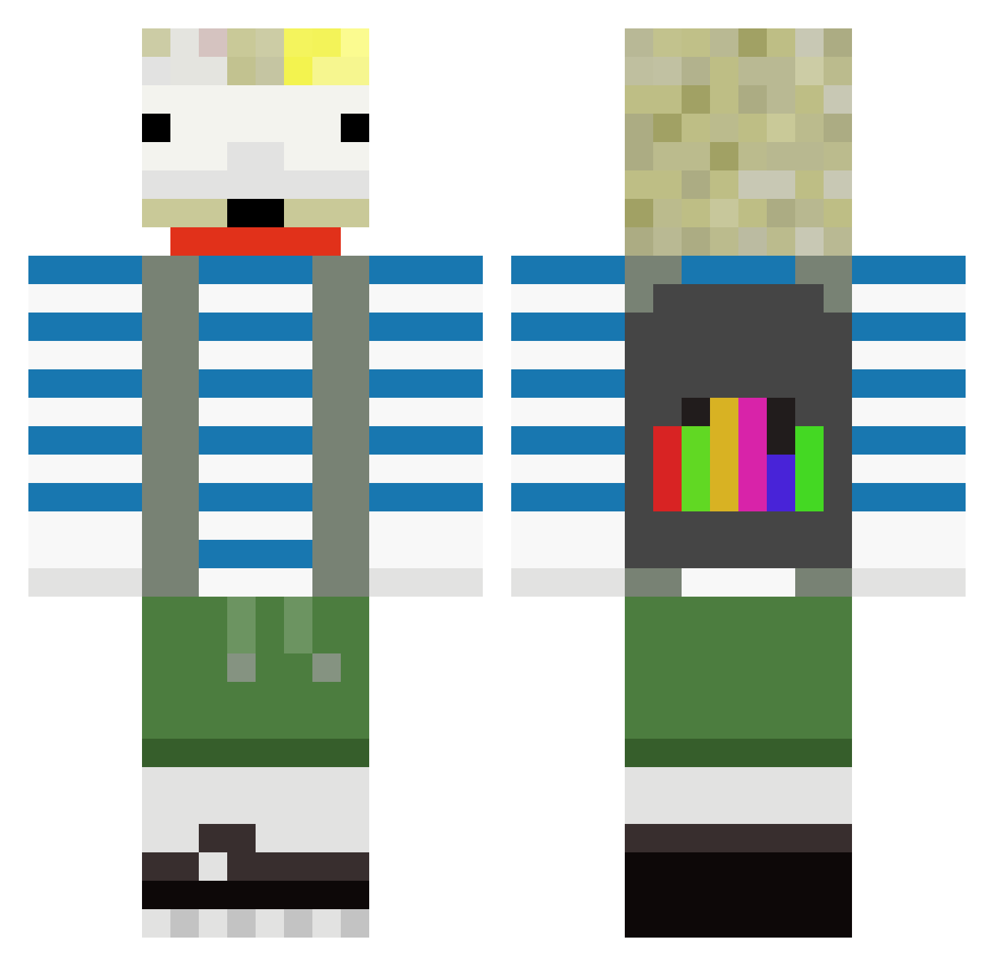 Only_A_Tase Minecraft skin, front and back view