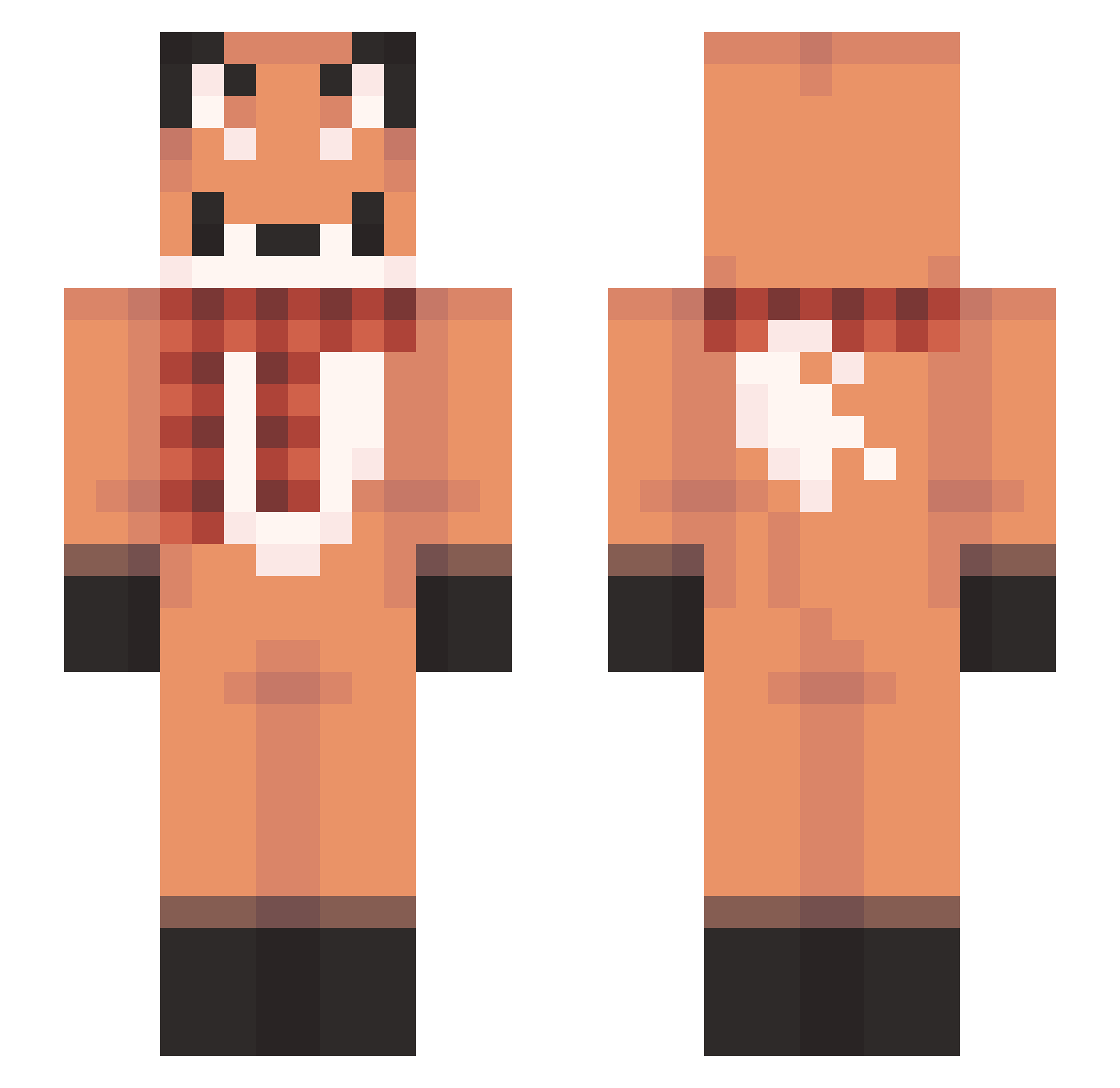 SLY_FOX_X Minecraft skin, front and back view