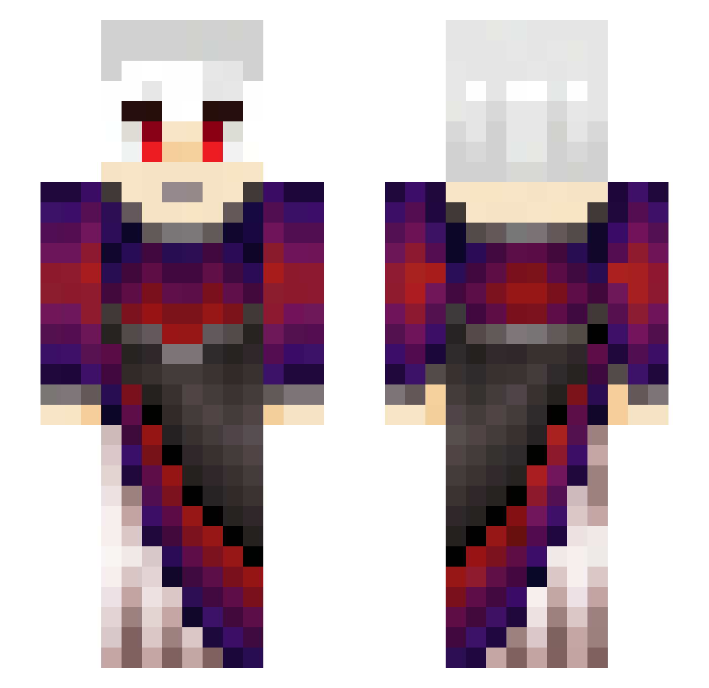 WhiskeyWeaver Minecraft skin, front and back view