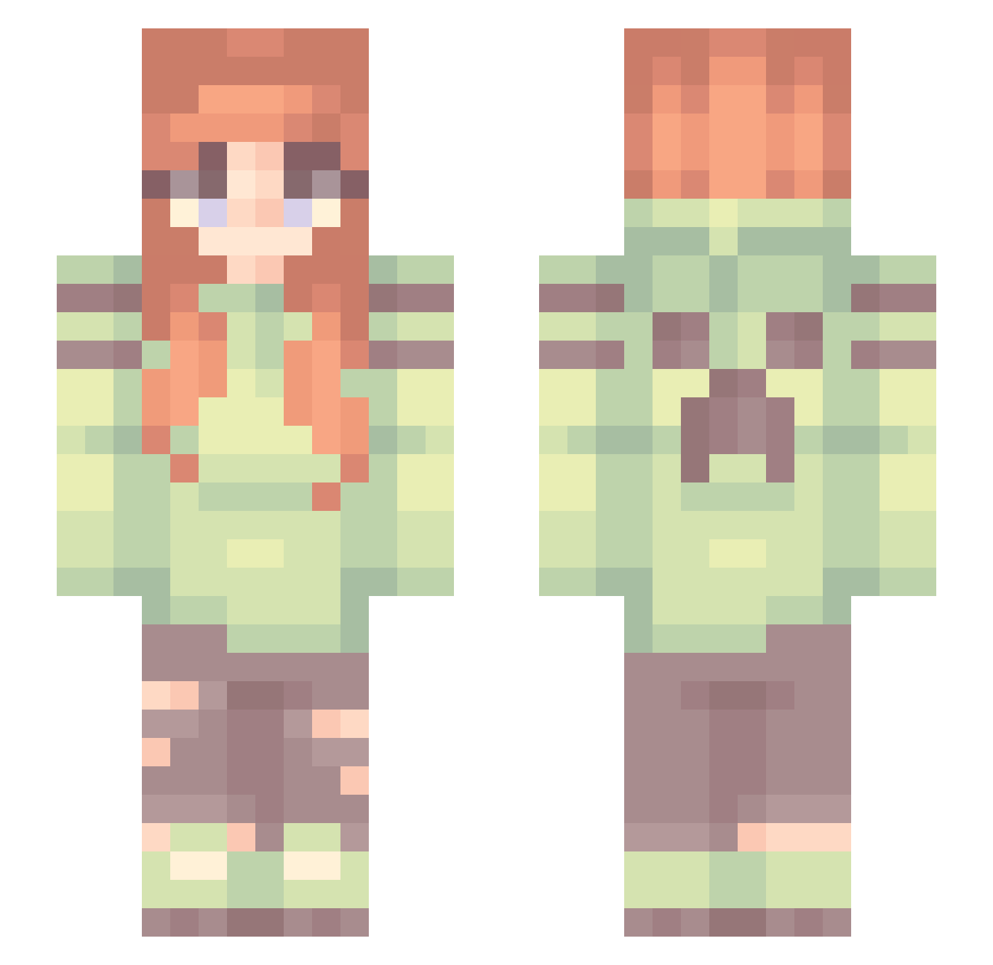 Lillaponny Minecraft skin, front and back view