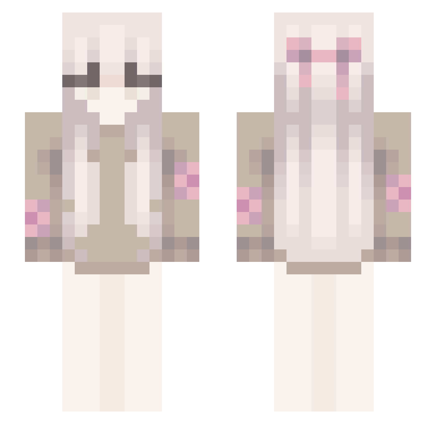 INVISIBILlTY Minecraft skin, front and back view