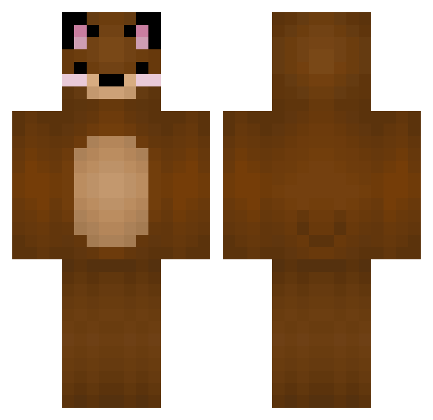 Repathed Minecraft skin, front and back view
