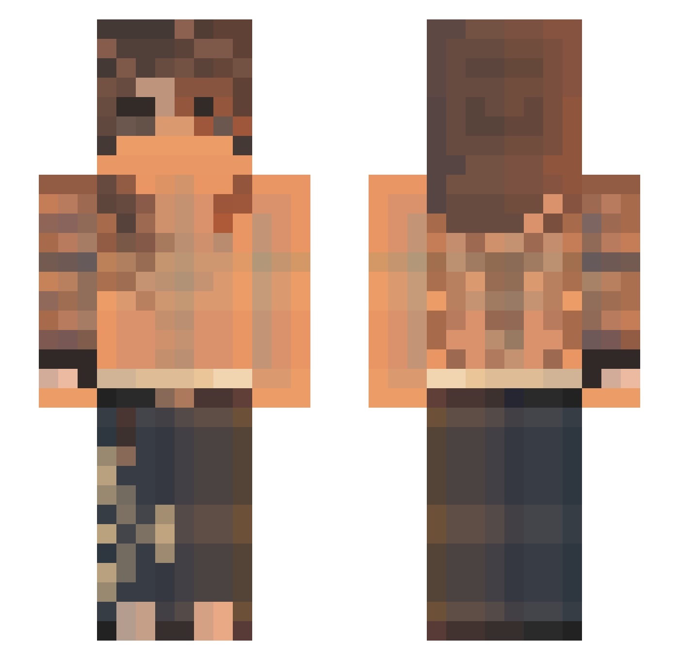 NxToxic Minecraft skin, front and back view