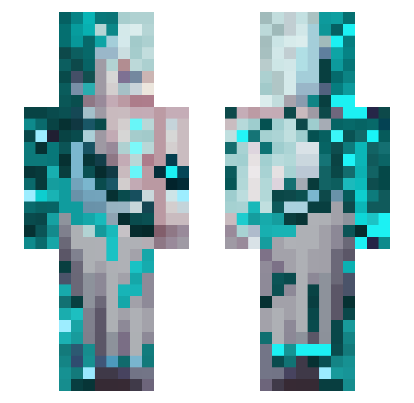 SIGNALDETONATED Minecraft skin, front and back view