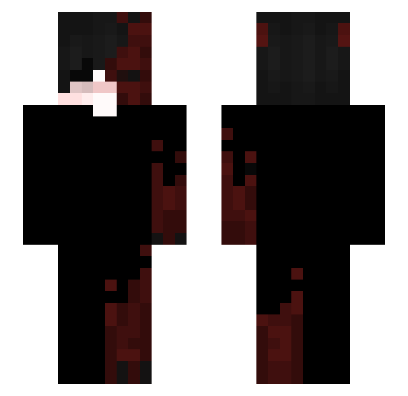 Selfing Minecraft skin, front and back view